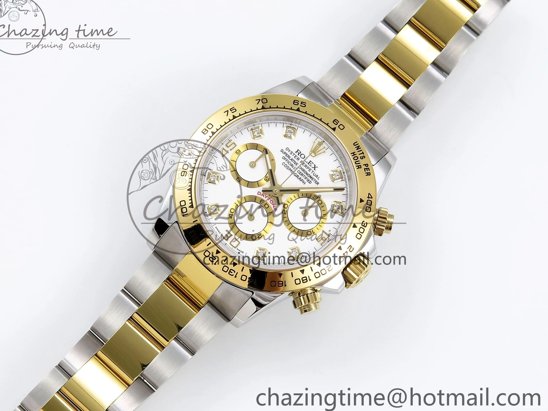 0204 Daytona 116523 SS YG VRF 1:1 Best Edition White Diamonds Dial on SS YG Bracelet A Premium 1644